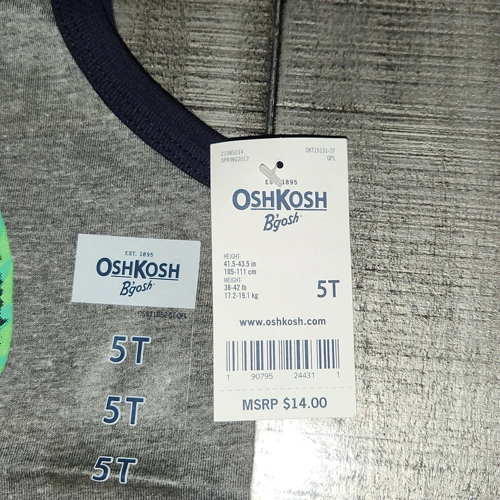 NWT OshKosh B'gosh Gray Raptor Trainer Tank Top